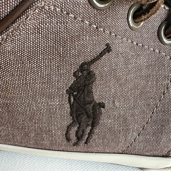 Polo Ralph Lauren Men’s Faxon Canvas Sneaker • Size 13D • Brown • Casual - Picture 3 of 14